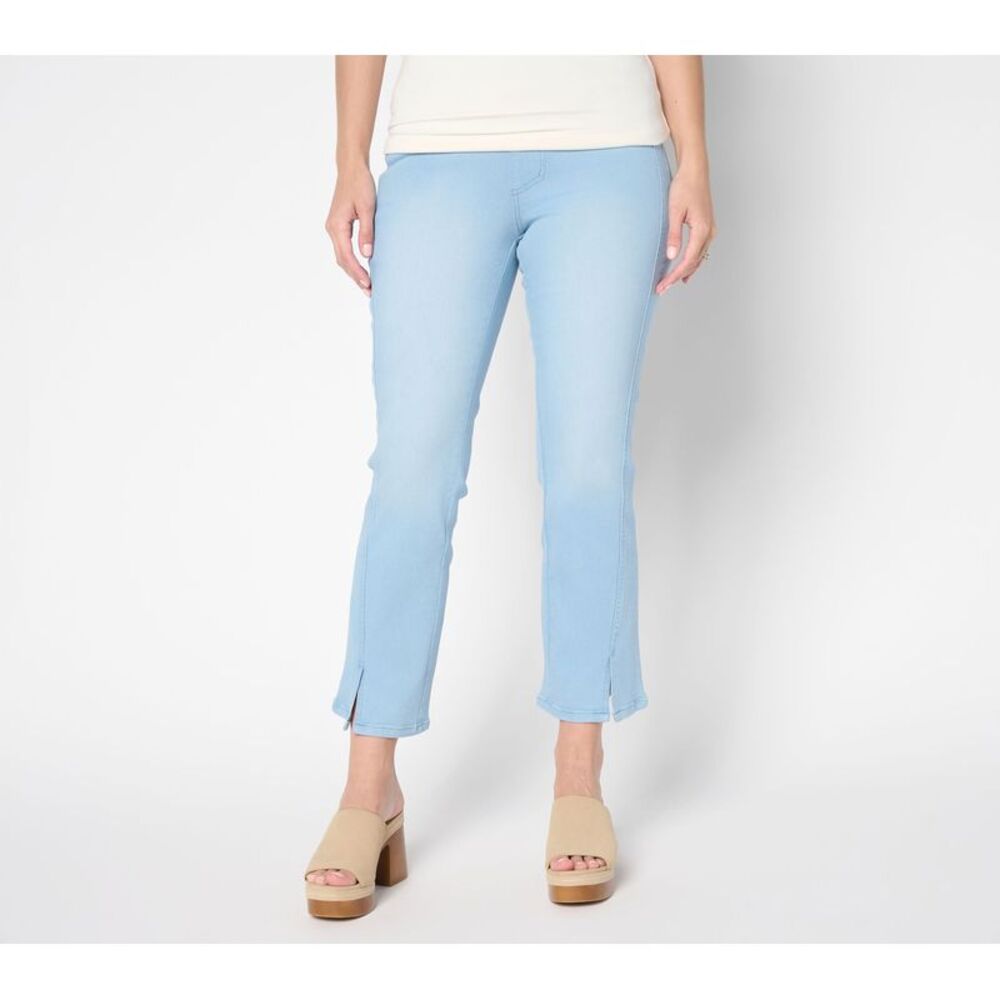 SUNNYLiFE Women's Petite Pants 8P TripleLuxe Denim Seamed Kick Flare Blue